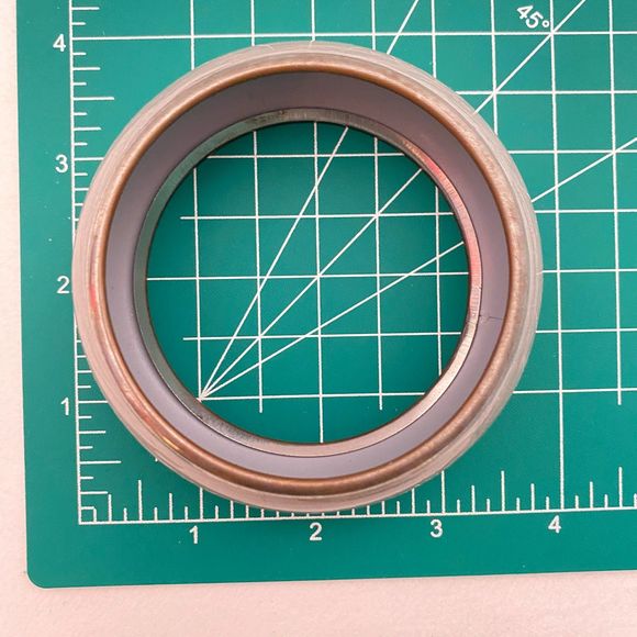 Chunky Bangle Bracelet Heather Gray Pattern Silver Tone Trim - Picture 7 of 8